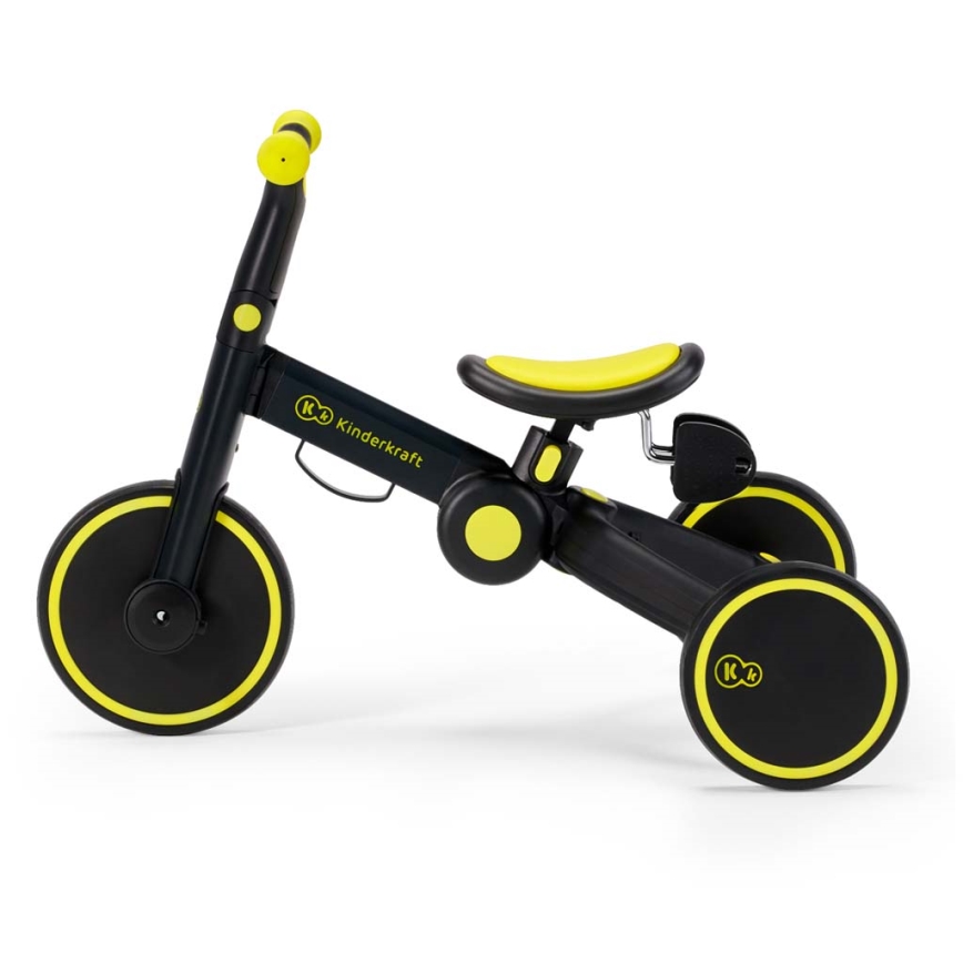KINDERKRAFT - Børne løbecykel 3-i-1 4TRIKE gul/sort