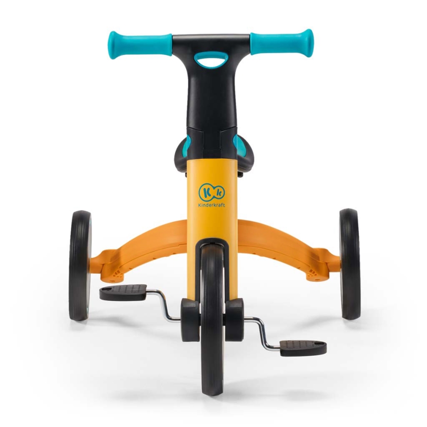 KINDERKRAFT - Børne løbecykel 3-i-1 4TRIKE gul/turkis