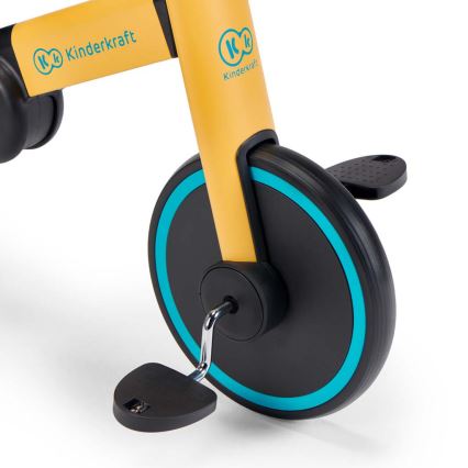 KINDERKRAFT - Børne løbecykel 3-i-1 4TRIKE gul/turkis