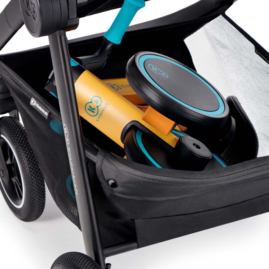 KINDERKRAFT - Børne løbecykel 3-i-1 4TRIKE gul/turkis