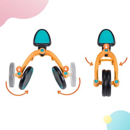 KINDERKRAFT - Børne løbecykel 3-i-1 4TRIKE gul/turkis