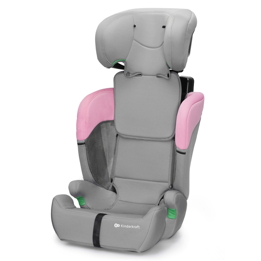 KINDERKRAFT - Autostol COMFORT UP i-Str. (76-150 cm) grå/lyserød