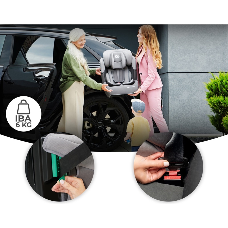 KINDERKRAFT - Autostol COMFORT UP i-Str. (76-150 cm) lysegrå