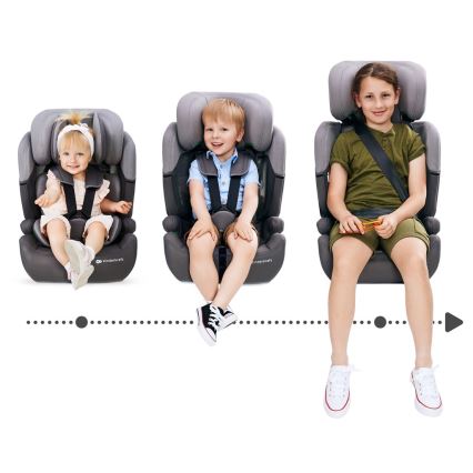 KINDERKRAFT - Autostol COMFORT UP i-Str. (76-150 cm) lysegrå