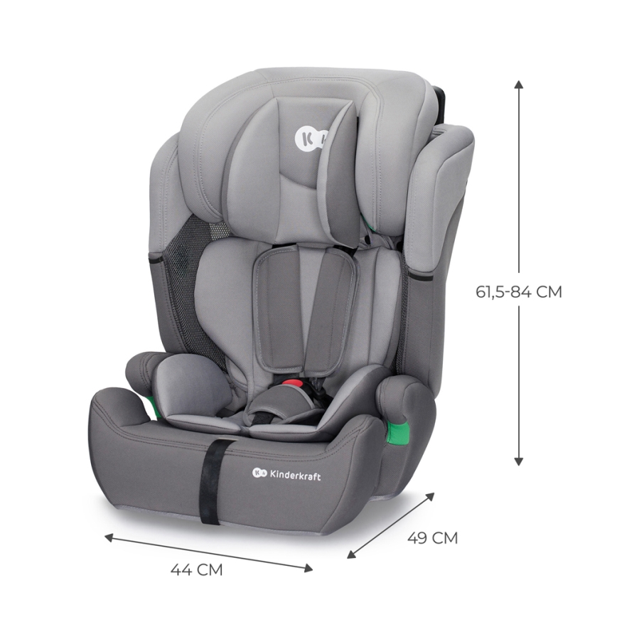 KINDERKRAFT - Autostol COMFORT UP i-Str. (76-150 cm) lysegrå