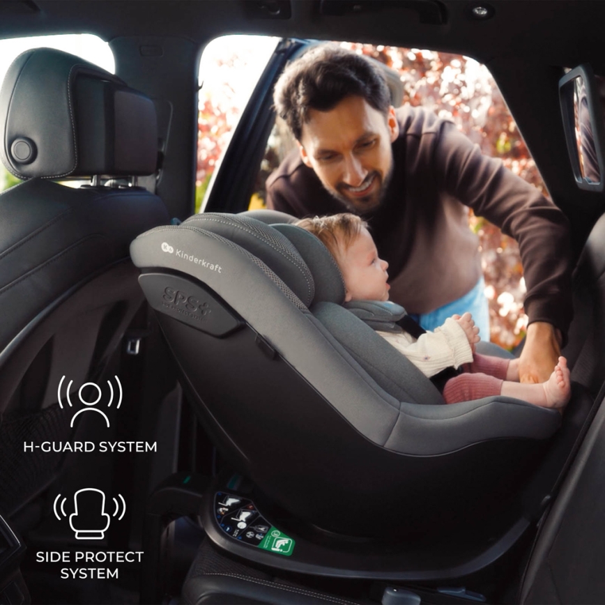 KINDERKRAFT - Autostol I-GUARD i-Size 40-105 cm grå