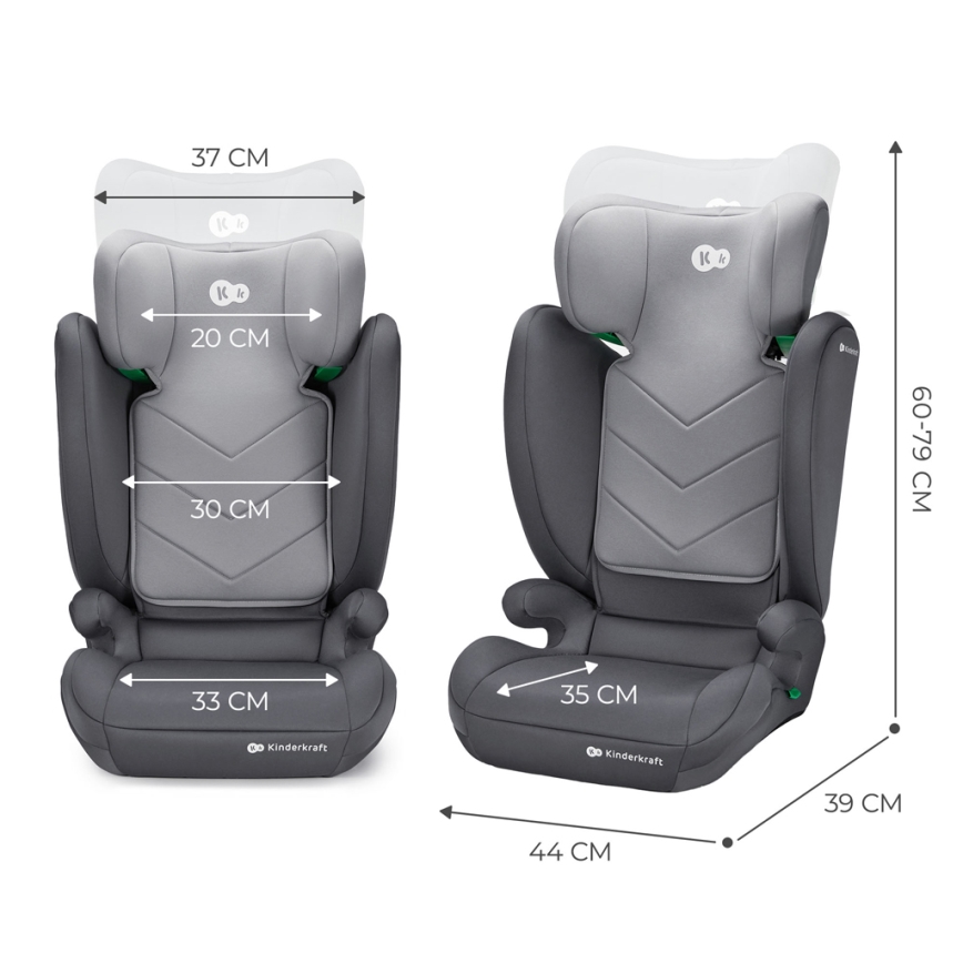 KINDERKRAFT - Autostol I-SPARK i-Str. (100-150 cm) grå