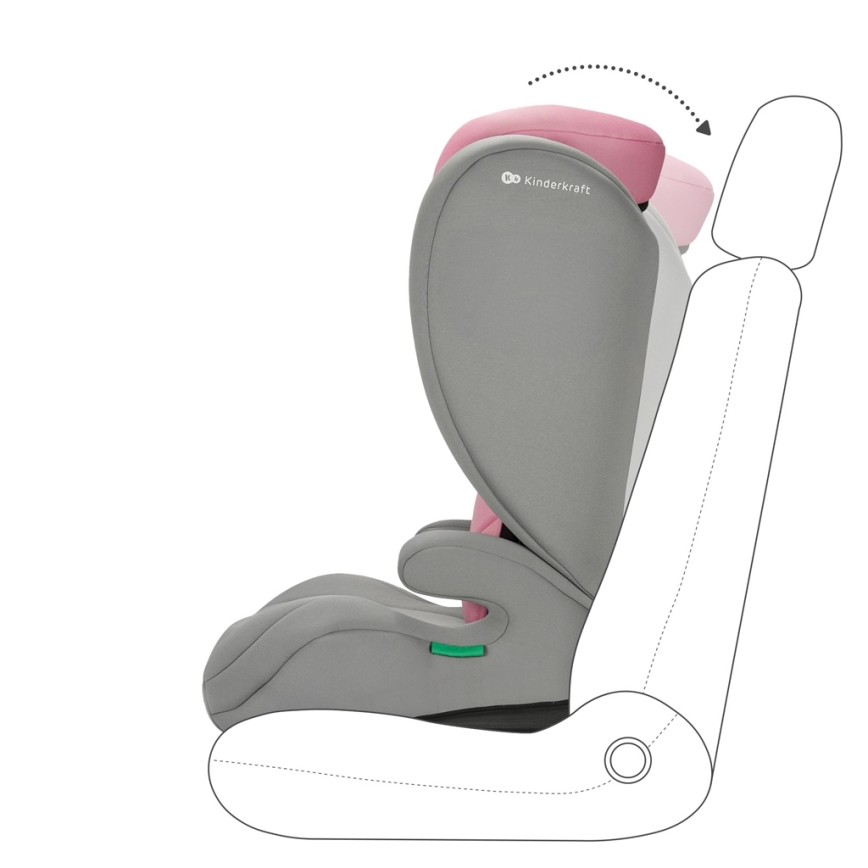 KINDERKRAFT - Autostol I-SPARK i-Str. (100-150 cm) lyserød