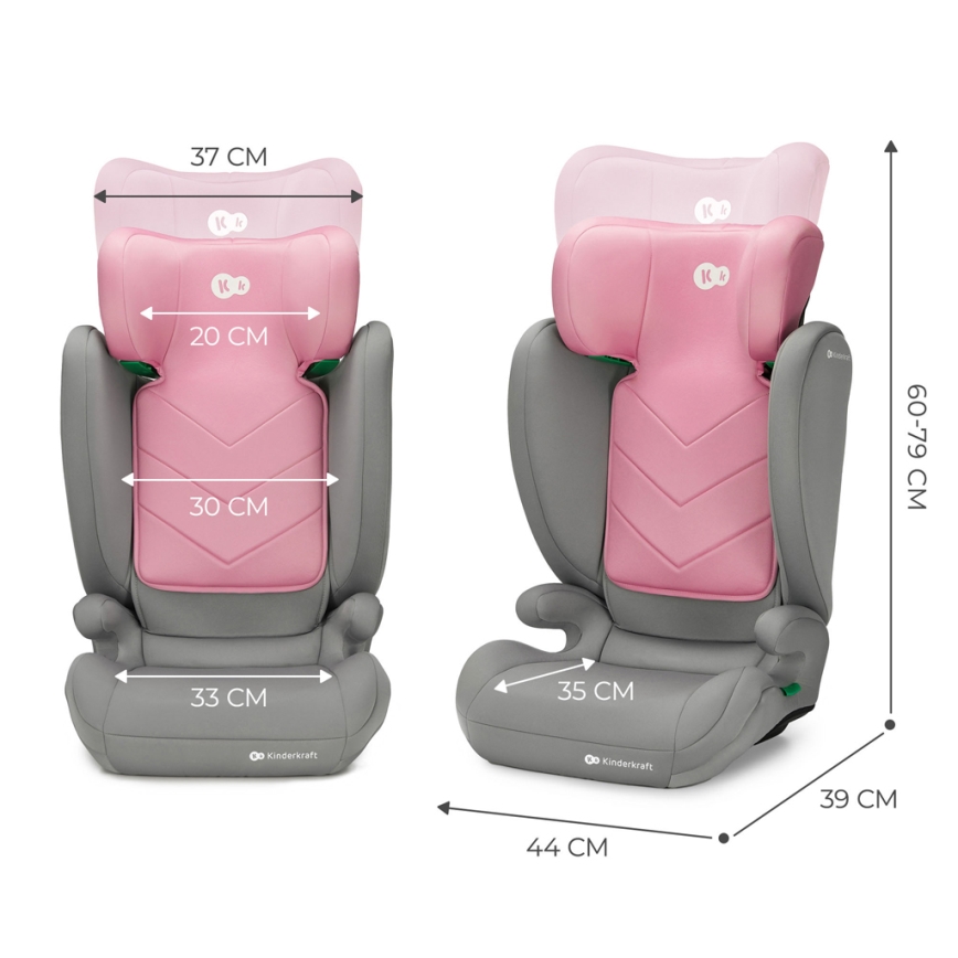 KINDERKRAFT - Autostol I-SPARK i-Str. (100-150 cm) lyserød