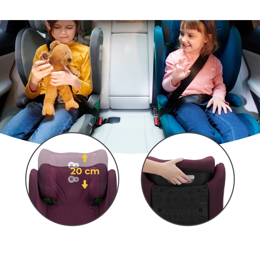 KINDERKRAFT - Autostol JUNIOR FIX 2 (100-150 cm) Cherry pearl