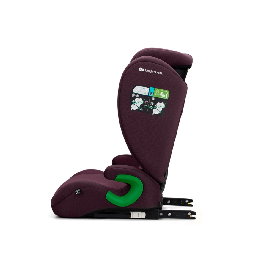 KINDERKRAFT - Autostol JUNIOR FIX 2 (100-150 cm) Cherry pearl