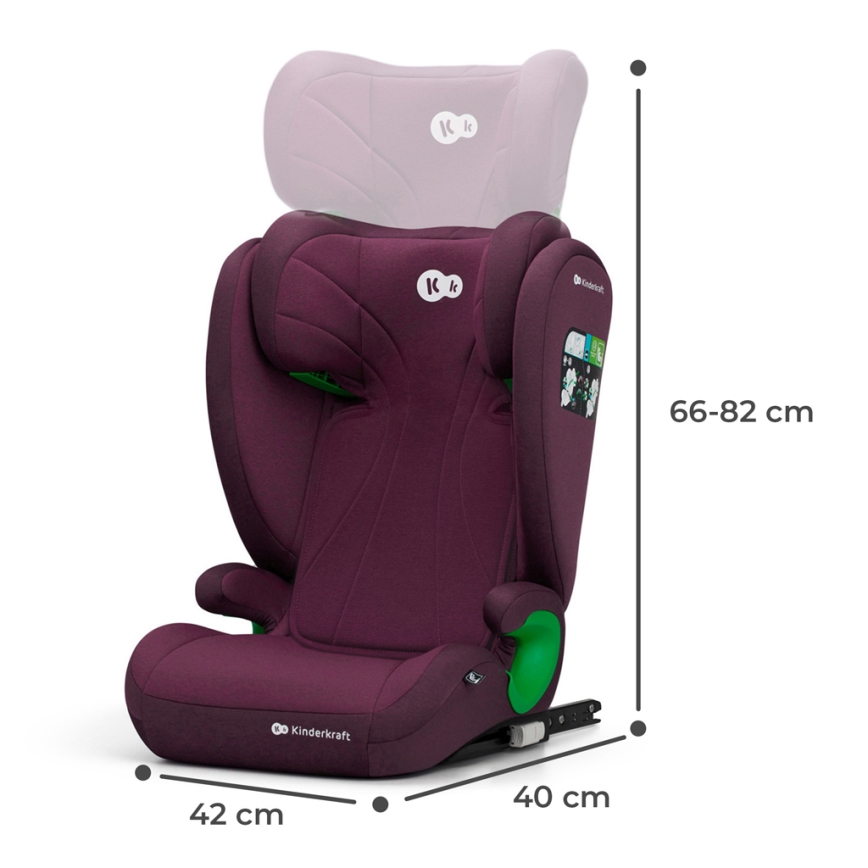 KINDERKRAFT - Autostol JUNIOR FIX 2 (100-150 cm) Cherry pearl