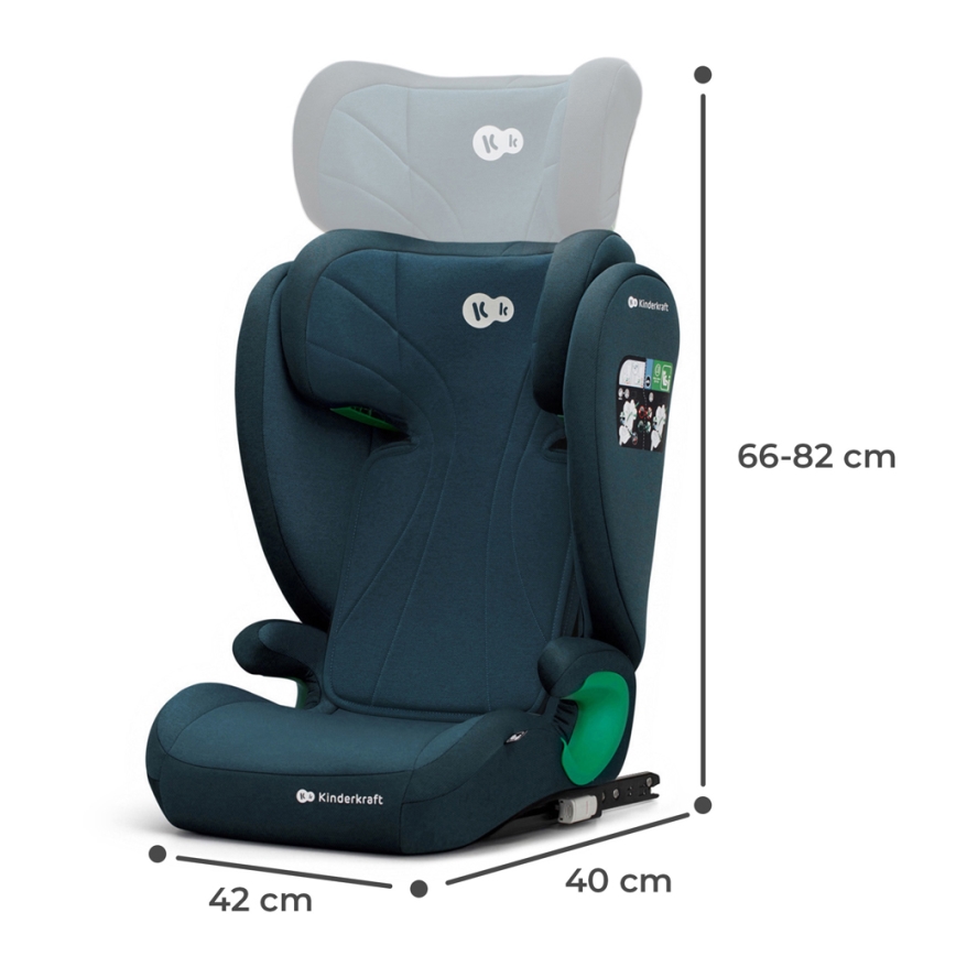 KINDERKRAFT - Autostol JUNIOR FIX 2 (100-150 cm) Harbor blå
