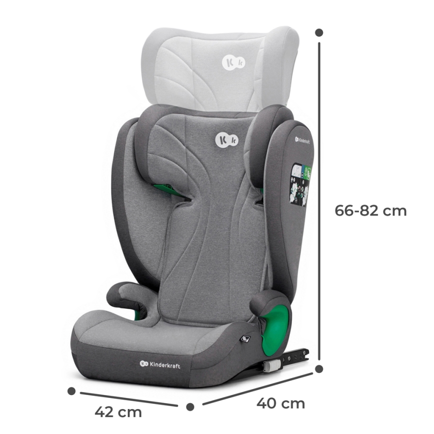 KINDERKRAFT - Autostol JUNIOR FIX 2 (100-150 cm) Raket grå