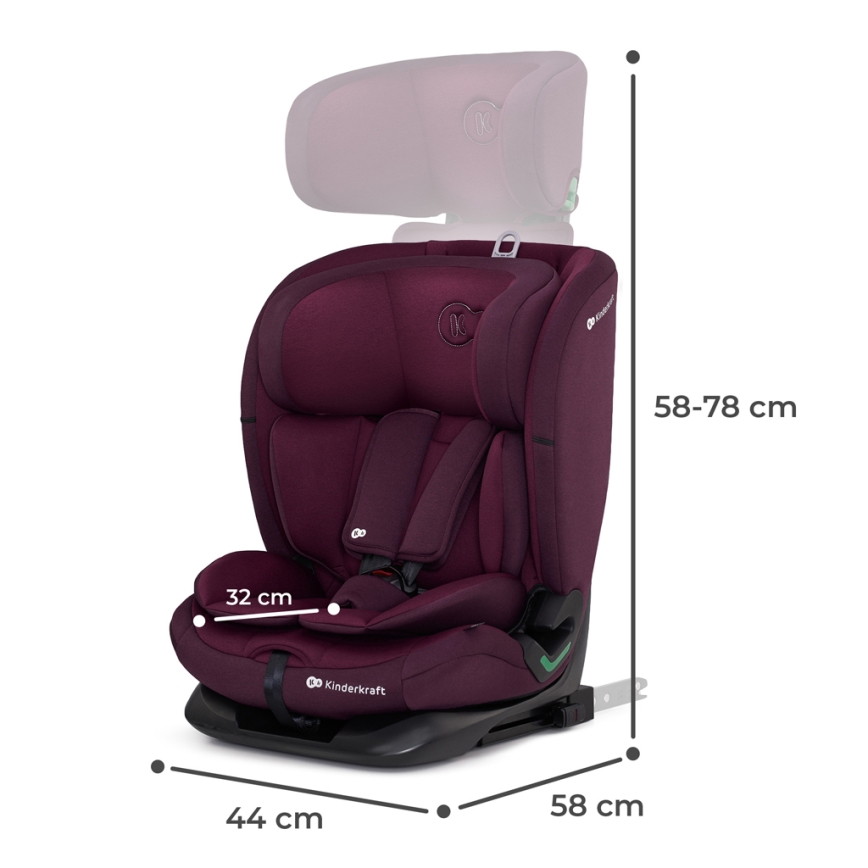 KINDERKRAFT - Autostol ONETO 3-i-1 Str. (76-150 cm) + Isofix Cherry pearl