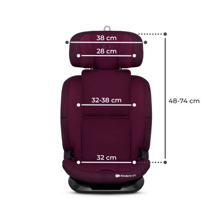 KINDERKRAFT - Autostol ONETO 3-i-1 Str. (76-150 cm) + Isofix Cherry pearl