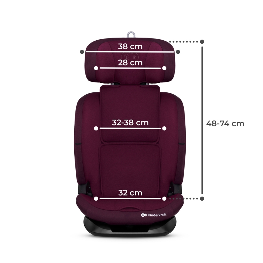 KINDERKRAFT - Autostol ONETO 3-i-1 Str. (76-150 cm) + Isofix Cherry pearl