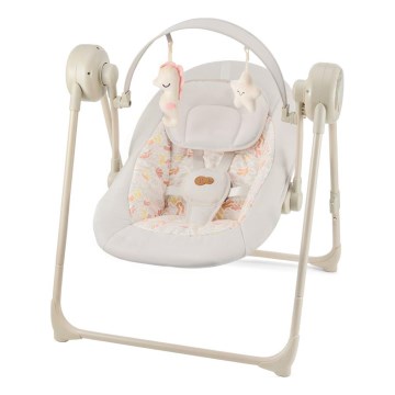 KINDERKRAFT - Babygynge med melodi SWINGEE, beige, 4xAAA/230V