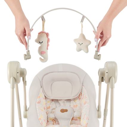 KINDERKRAFT - Babygynge med melodi SWINGEE, beige, 4xAAA/230V
