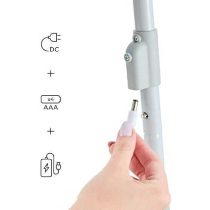 KINDERKRAFT - Babygynge med musik SWINGEE, grå, 4xAAA/230V