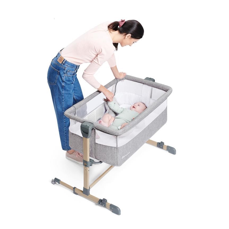 KINDERKRAFT - Babyseng NESTE lysegrå/træ
