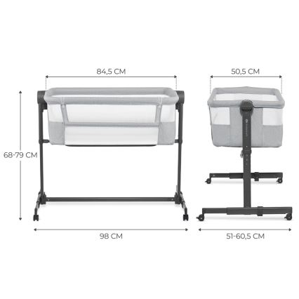 KINDERKRAFT - Babyseng NESTE UP2 lysegrå