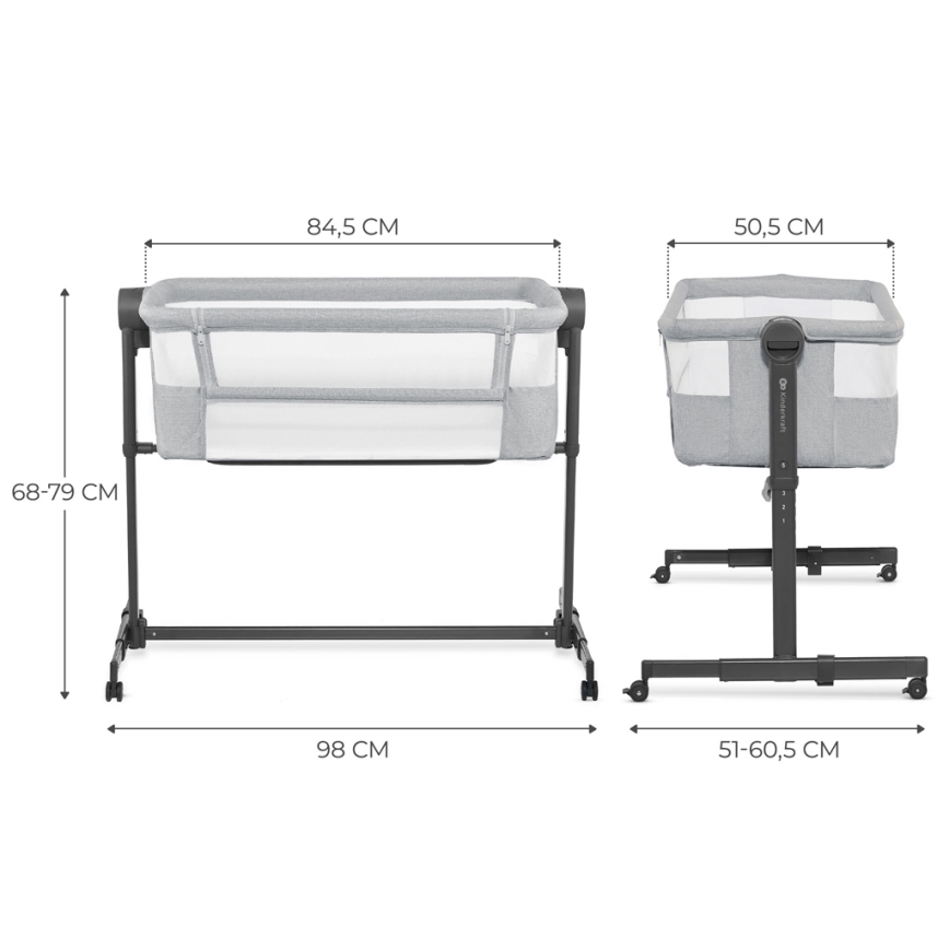 KINDERKRAFT - Babyseng NESTE UP2 lysegrå