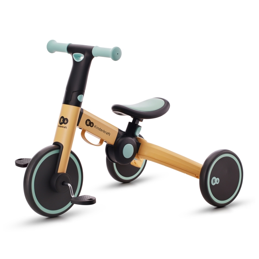 KINDERKRAFT - Balancecykel 3-i-1 4TRIKE gul/mintgrøn