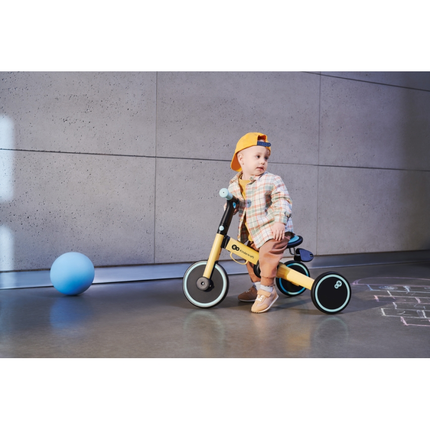 KINDERKRAFT - Balancecykel 3-i-1 4TRIKE gul/mintgrøn