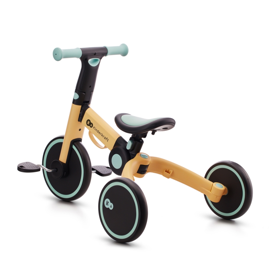 KINDERKRAFT - Balancecykel 3-i-1 4TRIKE gul/mintgrøn