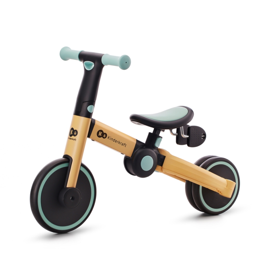 KINDERKRAFT - Balancecykel 3-i-1 4TRIKE gul/mintgrøn