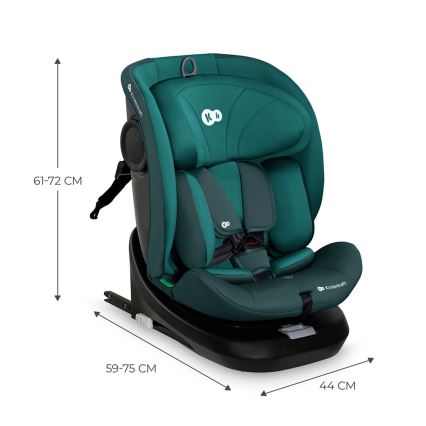 KINDERKRAFT - Bilstol med drejbar base I-GROW i-Size 40-150 cm turkis