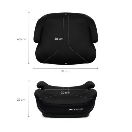 KINDERKRAFT - Booster-sæde til bil I-BOOST 2 125–150 cm sort