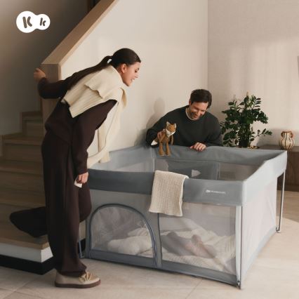 KINDERKRAFT - Børnelegegrind ZIKI grå