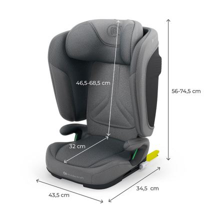 KINDERKRAFT - Foldbar autostol UNITY 2 i-Size 100-150 cm grå