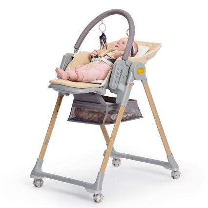 KINDERKRAFT - Højstol 2-i-1 LASTREE beige/grå