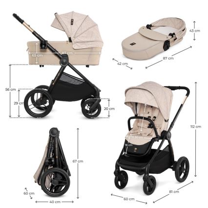 KINDERKRAFT - Kombineret barnevogn 2-i-1 NEA 2 Dune Whisper Bizuu