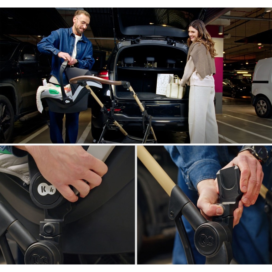 KINDERKRAFT - Kombineret klapvogn 3-i-1 MOOV 2 XL Air Black