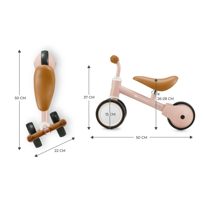 KINDERKRAFT - Løbecykel CUTIE lyserød