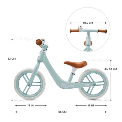 KINDERKRAFT - Løbecykel FLY PLUS Baby blå
