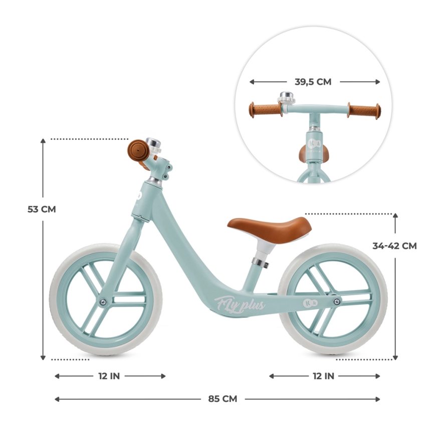 KINDERKRAFT - Løbecykel FLY PLUS Baby blå