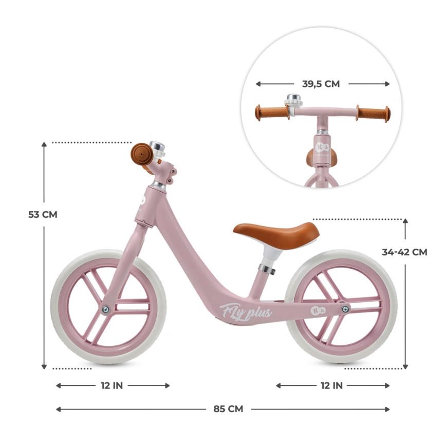KINDERKRAFT - Løbecykel FLY PLUS Powder lyserød