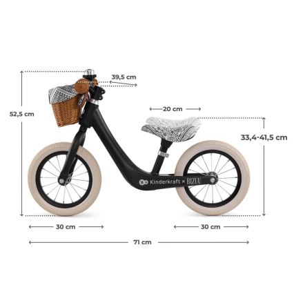 KINDERKRAFT - Løbecykel RAPID 2 Lunar Black Bizuu