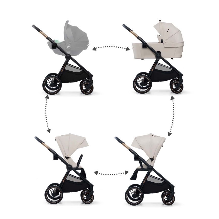 KINDERKRAFT - Multifunktionel barnevogn 2-i-1 NEA 2 beige