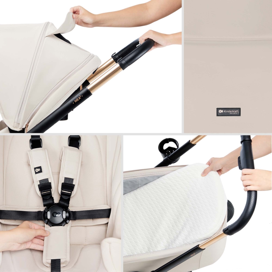 KINDERKRAFT - Multifunktionel barnevogn 2-i-1 NEA 2 beige