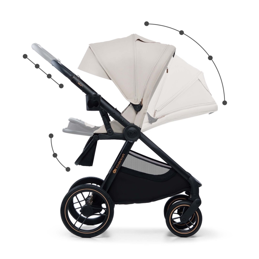 KINDERKRAFT - Multifunktionel barnevogn 2-i-1 NEA 2 beige