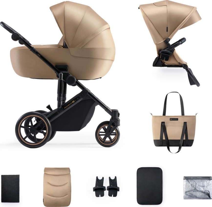 KINDERKRAFT - Multifunktionel barnevogn 2-i-1 PRIME 2 beige