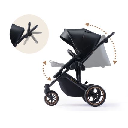 KINDERKRAFT - Multifunktionel barnevogn 2-i-1 PRIME 2 sort