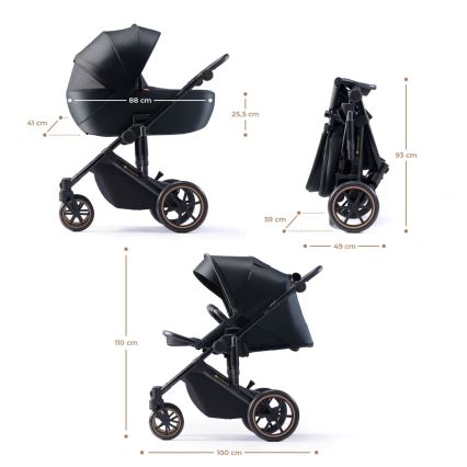 KINDERKRAFT - Multifunktionel barnevogn 2-i-1 PRIME 2 sort