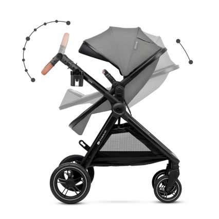 KINDERKRAFT - Multifunktionel barnevogn 3-i-1 ESME Moonlight grå + autostol MINK PRO